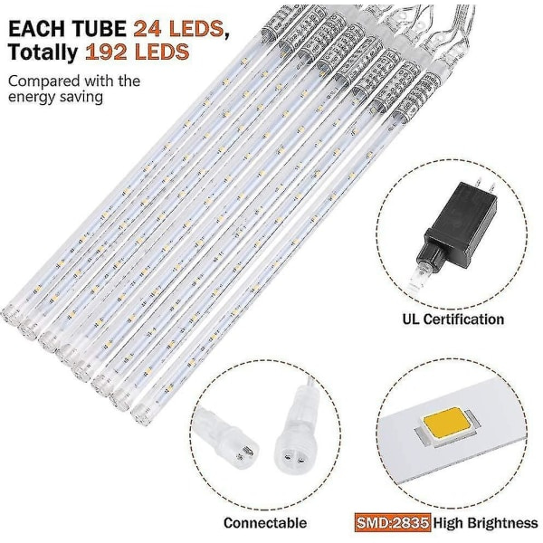Meteor Shower Rain Falling Raindrop Lights 8 Tube Gratis frakt