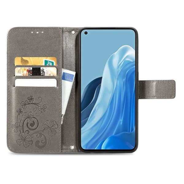 Kotelo Oppo Reno 7 Pro 5g -kotelo Lompakko Apila Prägätty suojaava nahkainen Puhelinkotelo Magneettinen - Harmaa Harmaa A