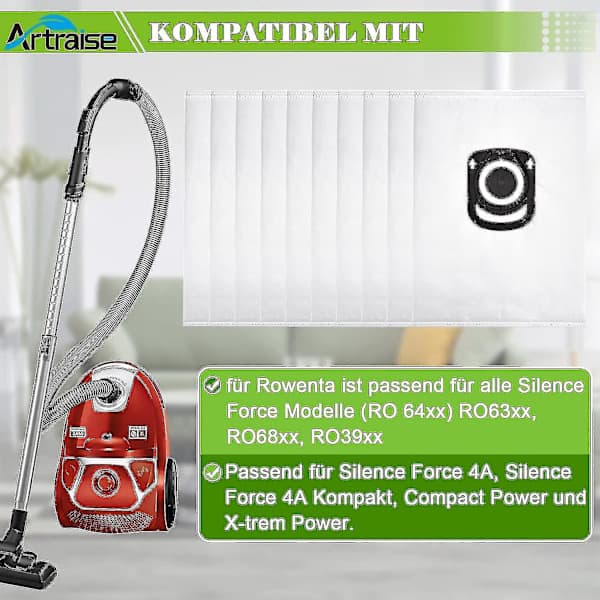 10-pack dammsugarpåsar - för Rowenta Hygiene + Zr200520, passar Rowenta Compact Power_qudddd