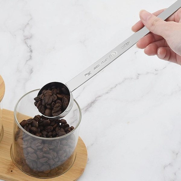 Kaffeske i rustfrit stål Målke Ske Kaffeske 5ml 10ml 15ml 20ml 25ml 30ml Kaffeskeer med lange håndtag
