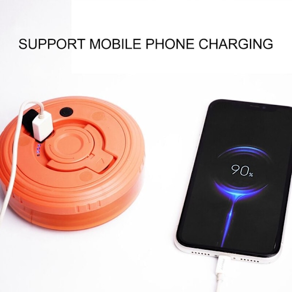 Utomhus Camping Ljusslinga, Uppladdningsbar, USB-laddning, IPX4 Vattentätt Skydd för Tält, Orange, DUBUNS