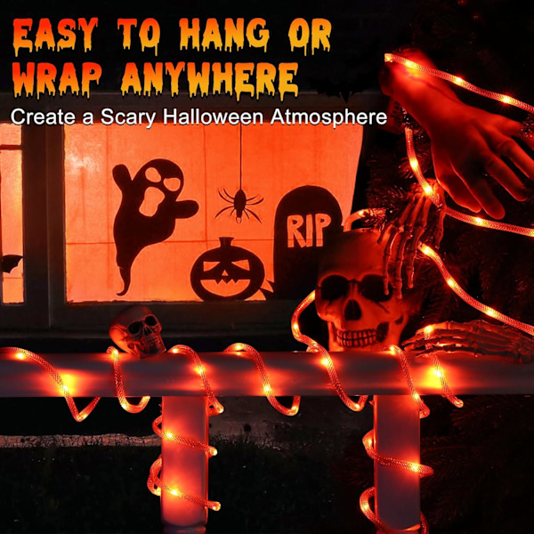 36 LED Halloween lyskæder orange