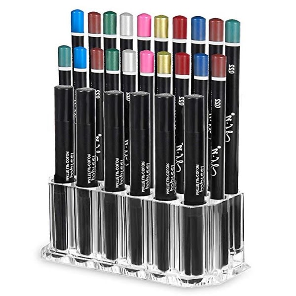 Klar akryl kosmetisk förvaringshållare 26 hål Lip Liner Organizer 1 stycken (b-2-v)