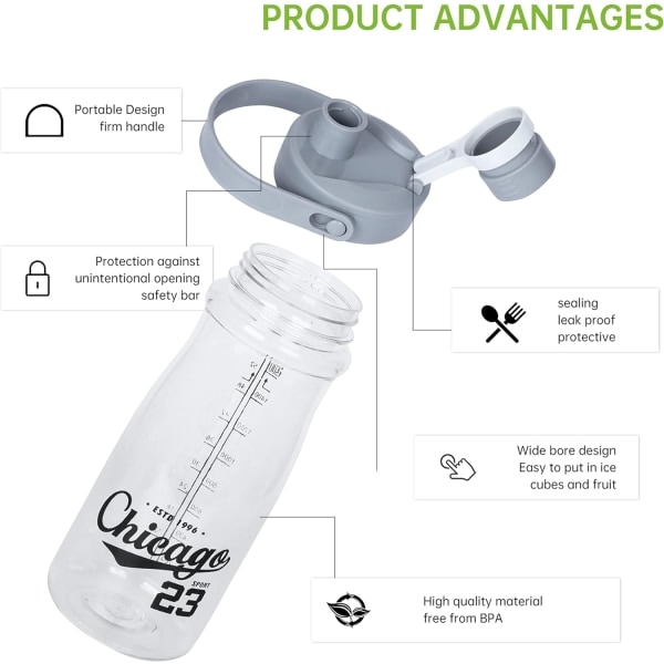 1,5 liters vandflaske - BPA-fri - En gallon vandflaske til S