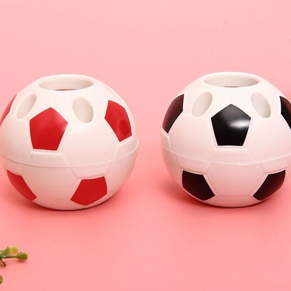 Fotbollsform verktyg tillbehör penna pennhållare fotboll form tandborsthållare skrivbordshylla bord heminredning studentpresenter Svart Black