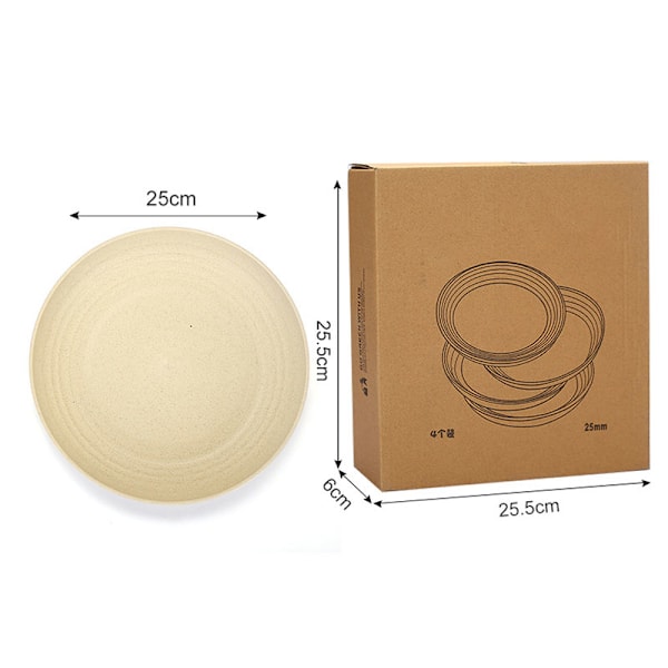 Ubrydelige tallerkener og skåle sæt med 4, ikke-giftige for børn og voksne, sundt design 20cm