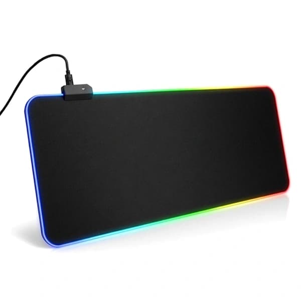 Gaming Musemåtte med LED-lys - 80x30cm - RGB Sort Svart