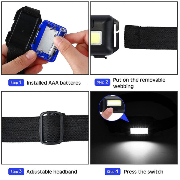 10 st LED-huvudlampor ficklampa för vuxna barn utomhus ficklampa strålkastare med justerbar huvudband