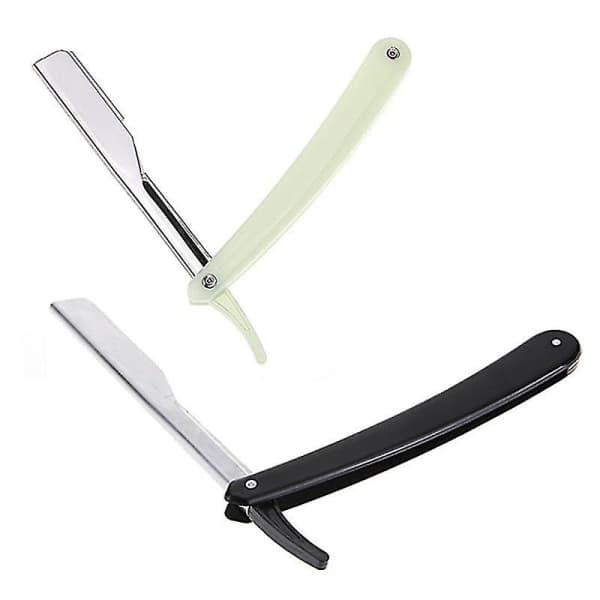 Professionel Manuel Hårklippervæske Razor Blade Rustfrit Stål 2 stk Sort