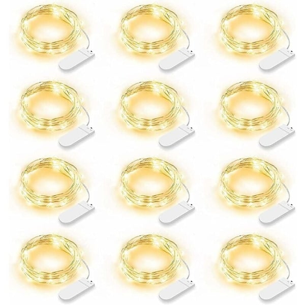12-pack LED-slingor 2 m 20 LED vattentäta varmvita