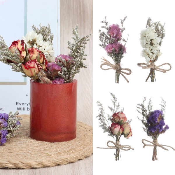 Miniblomsterbuketter Tørrede blomster Gypsophila buketter til DIY C Sort One Size Black One Size