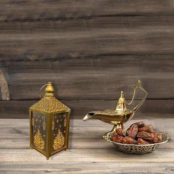 Element Ljus Eid Ramadan Islamisk Lampa Elegant Kvadratisk Ramadan Lykta Hängljus Eid Mubarak Inomhus Hem Fest L