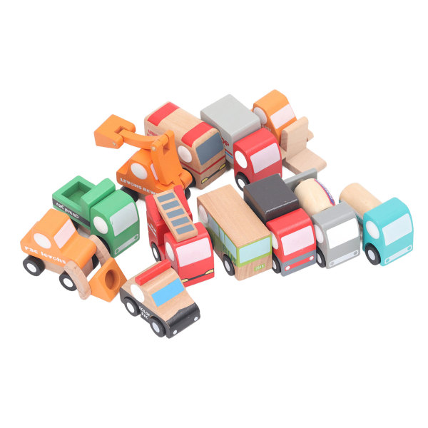 Søte og morsomme treleker for barn - Utviklende puslespill - Trygge trebiler - Miniatyrlekebiler - Dekorasjon for barn