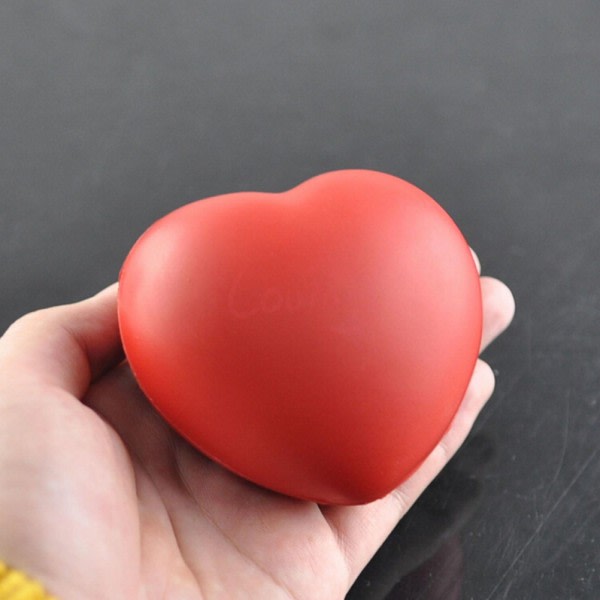5 X hjärtformad träning elastisk gummi Mjuk skumboll röd 5st red 5pcs