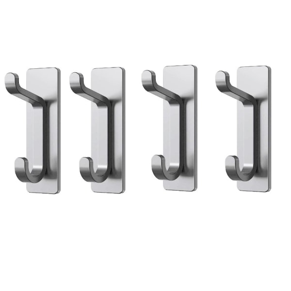 CDQ 4-pack 304 rostfritt stål utan stansning Väggmonterad klädkrok SilverCDQ