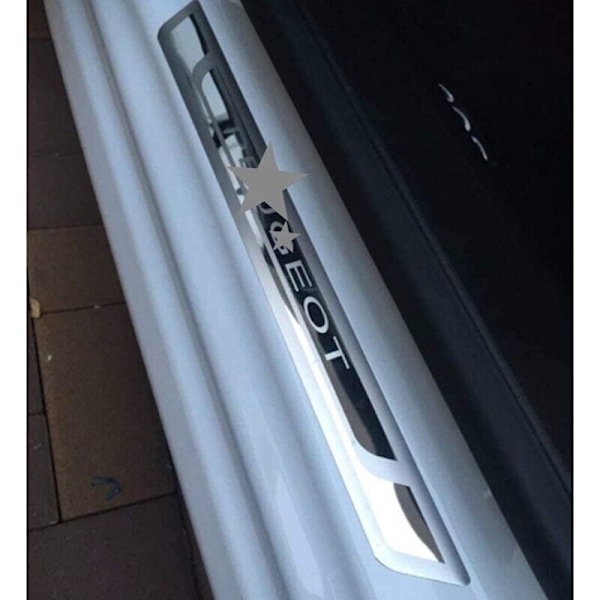 Set med 4 dörrtröskelskydd i stål för Peugeot 308 408 508 3008 2008 307, ultratunn dörrtröskel välkomstpedal,