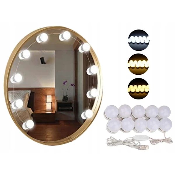 10pcs LED Lamps for Makeup Mirror Dressing Table - Attach around mirror