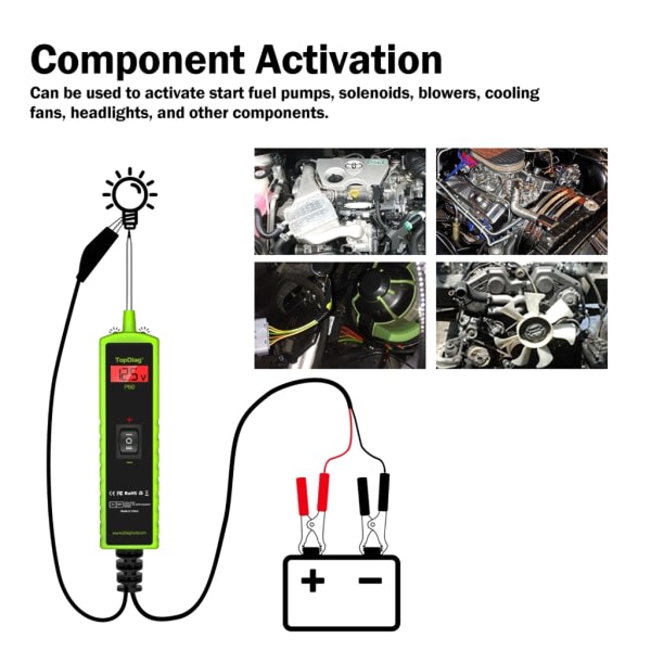 Biltest DC6/12/24V Digital krets tester, Heavy Duty Light Tester Spänningstester Elektrisk testpenna