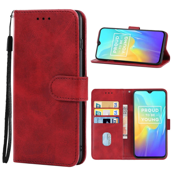 Phone case i läder för Oppo Realme U1 Red