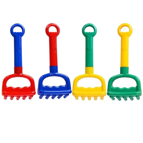 4 stk. Strand Sand Spade Rake Plast Sand Leke null ingen