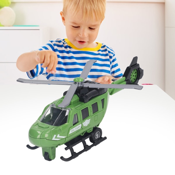 Trykstøbt helikoptermodel simuleret trykstøbt legering inerti flymodel legetøj til børn drenge piger 8,9in
