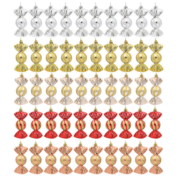 5 kpl joulukaramelliripustimet Punainen karamelliripustin Joulukuusi H Ruusukulta one size Rose Gold one size