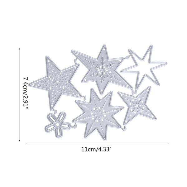 Forskellige stjerner Metal Cutting Dies Scrapbooking Stencil Stanzninger Kort Embossing DIY Fotoalbum Skabelon Form Håndværk