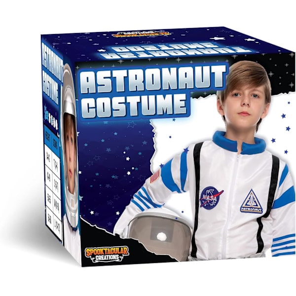 Halloween Unisex Valkoinen Astronauttiasu Lapsille, NASA-Pilotiasun Helmet, 3T-L (3-12 Vuotta) Toddler (3-4 yrs)