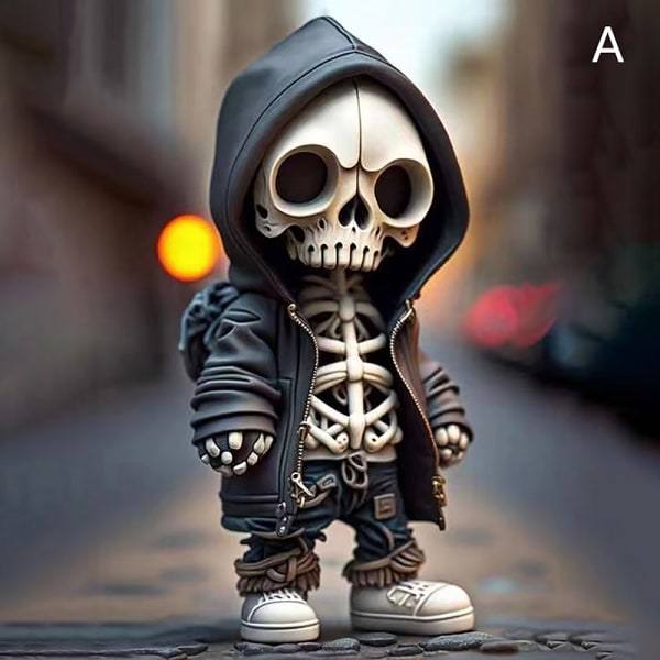 Coola skelettfigurer Halloween Skelettdocka Hartsprydnad En storlek A one size