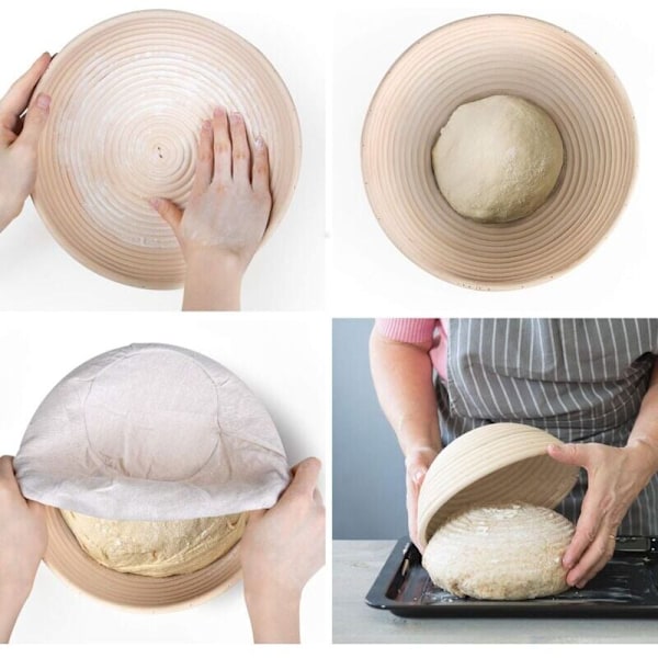 Oval Banneton, Brotform med Ullfoder, Oval Brödkorg, Brödjäsningskorg, Upp till 0,7 kg Deg, 30 x 14 x 7 cm.