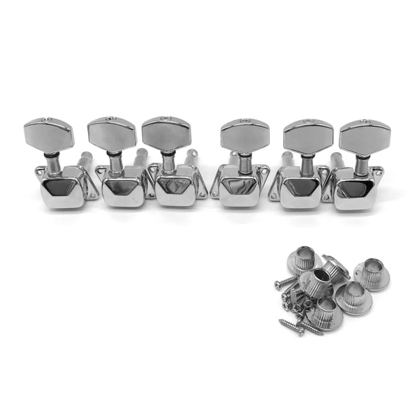 3R3L sølv låst streng for Key Tuner Maskin for Head Halvcirkelknapp for elektrisk gitar Schaller Style Lock