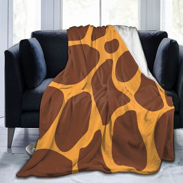 Rolig Giraf Print Fleece Tæppe Let Blød Hyggelig Sovesofa Stue Alle Sæsoner-o258 50x40in 125x100cm