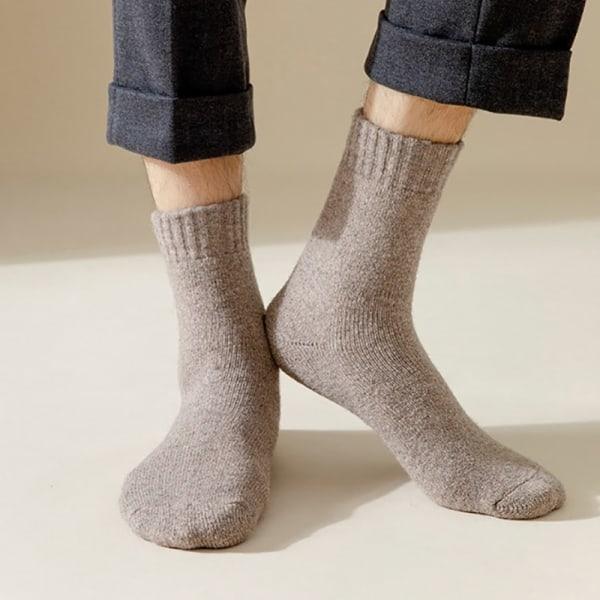 1 Par Herre Dame Uldstrømper Par Ensfarvet Stor Størrelse Hea Mørkegrå one size Dark gray one size
