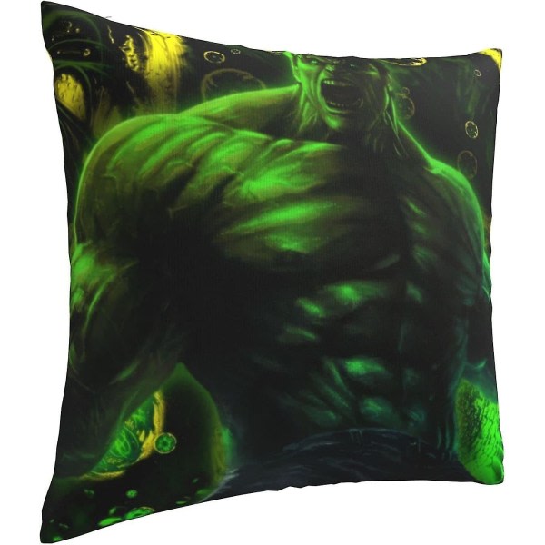 Bløde og komfortable Hulk pudebetræk 45 x 45 cm firkantede pudebetræk til sofa soveværelse med usynlig lynlås 18 x 18 tommer dobbeltsidet print