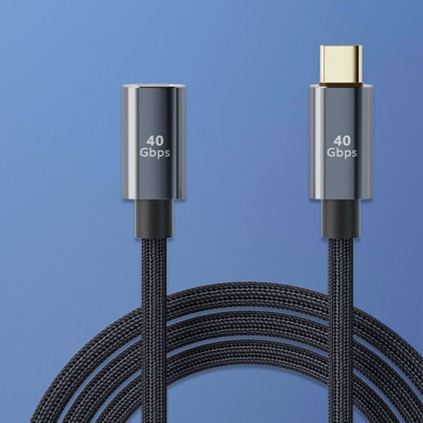USB-C Förlängningskabel, USB-C Typ-C 100W Snabbladdningsförlängningskabel 40 Gbps Dataöverföring Typ C Förlängningssladd 0,8m