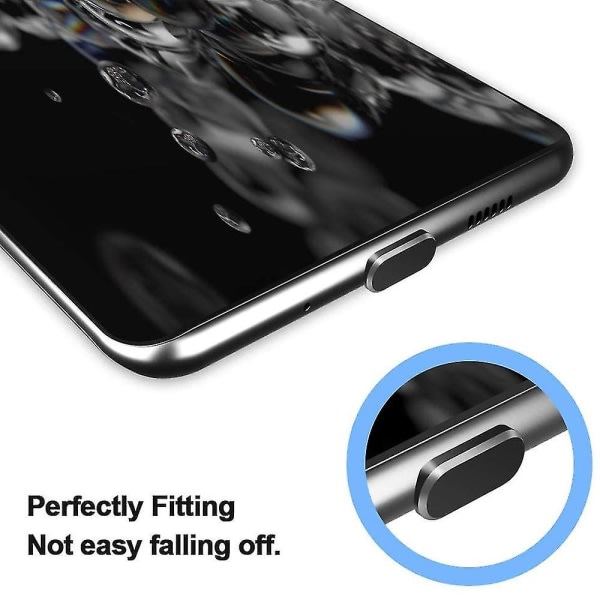 2-pack Typ-C-dammskydd, USB C-port dammskydd, dammskydd för Typ-C-enheter som Samsung/macbook/vivox5pro/iphone/ Micro USB/Android Mo