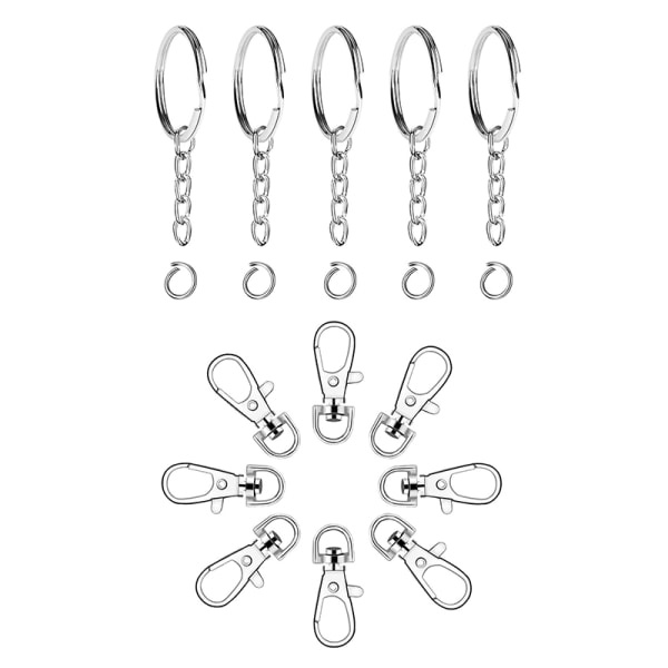 50 st/ Set 25 st Snäppkrokar + 25 st Nyckelringar 50pcs/Bag