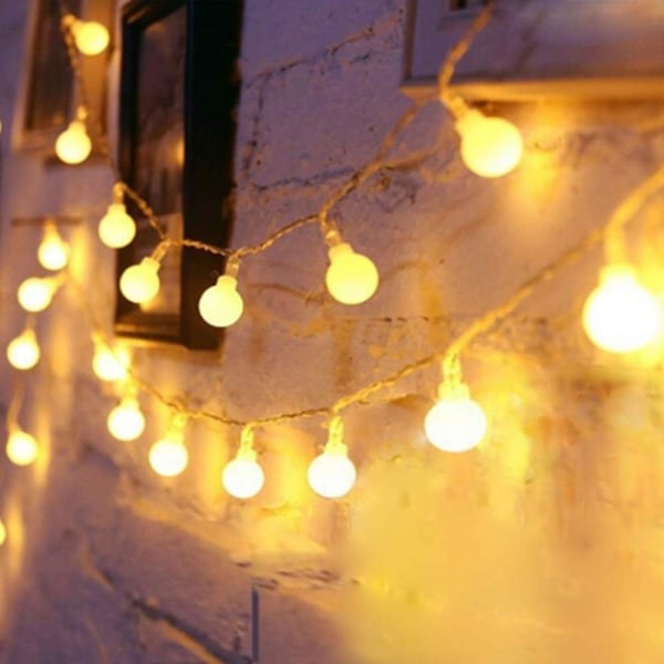 Globe String Lights Batteridrevet Varmhvid, Vandtæt 2 Pak