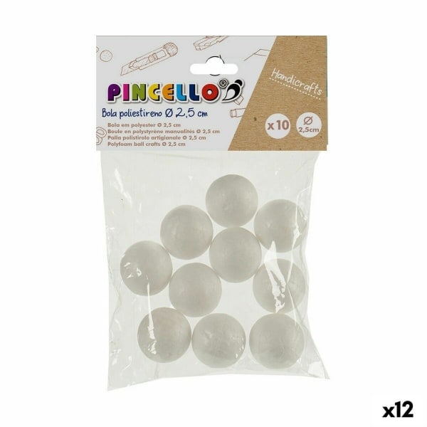 Hobbymaterial Kuler polystyren Ø 2,5 cm Hvit (12 stk)