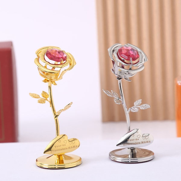 Mors dag gaveæske med diamantrose - Kreativ gave - Evighedsblomst - Dekoration