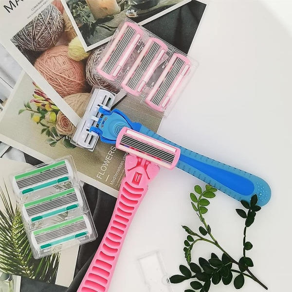 Engångsrakhyvel för kvinnor med släta rakblad för multifunktionell epilator (rosa)