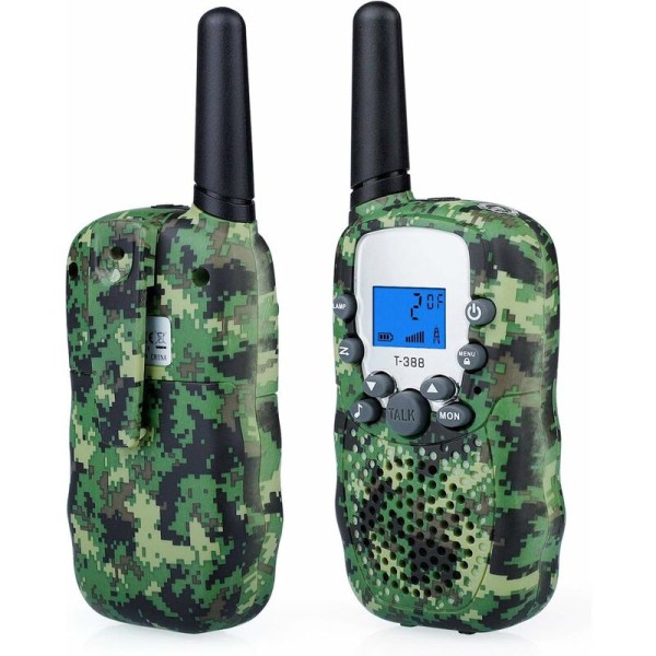 Kamuflage Walkie Talkie - Lang rækkevidde 3 km, 2 stk