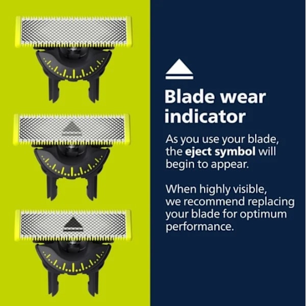 3-pakning barberblader 360 blader kompatible med Philips Oneblade erstatningsblader One Blade Pro-blader med 360° rotasjon høy kvalitet