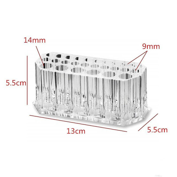 Klar akryl kosmetisk opbevaringsholder 26 huller Lip Liner Organizer 1 stk (b-2-v)