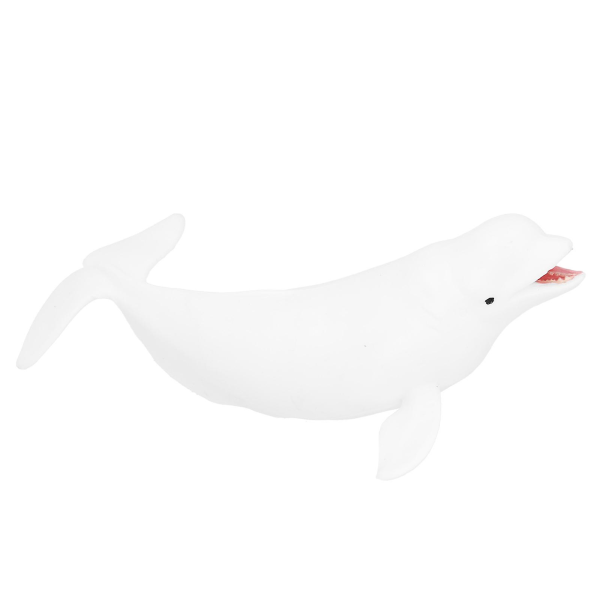 Realistiska White Whale Sea Dyrefigurer Model Söta marina djur pedagogiska figurer