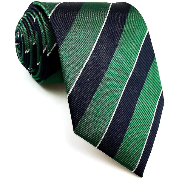 Uusi puku miesten silkkisolmio vihreä siniset raidat erikoispitkät