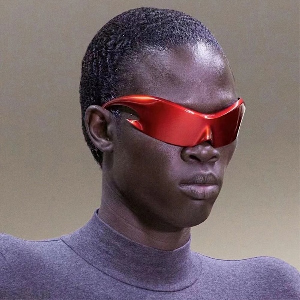 Y2K Sports Punk Solbriller Retro Steampunk Shades UV400 Briller Mirrored Red