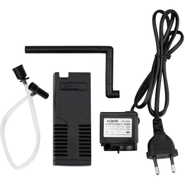 Internal Aquarium Filter 3W/4W 20L-60L Adjustable Internal Filter with Filter Sponges, Easy to Use and Maintain