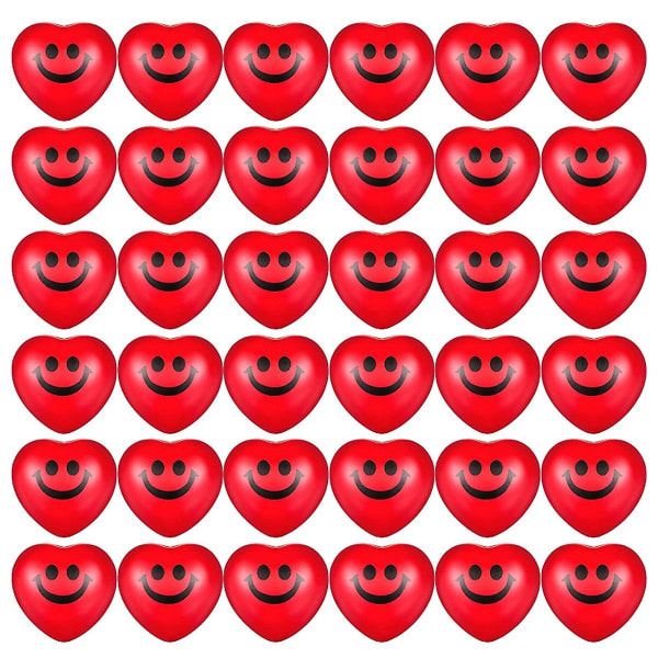 36st Alla hjärtans dag Stressbollar Hjärta Leende Ansikte Stressbollar För Valentine P00