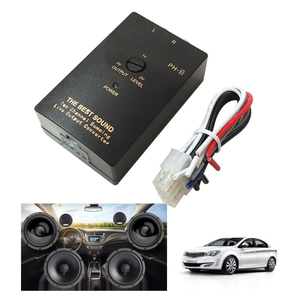 Bilstereo RCA-högtalarkabel Hög till låg nivå Linjekontroll Utgångsimpedansomvandlare Adapterkabel PH-2